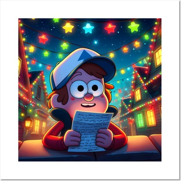 Unveiling Enigmatic Holiday Magic: Gravity Falls Christmas Art for Iconic Festive Designs! Wall Art by insaneLEDP